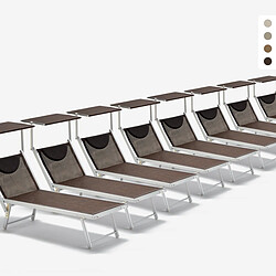 Beach and garden design transat aluminium - Marron