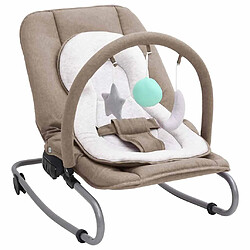 vidaXL Transat bébé Taupe et blanc