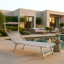 Beach and garden design lot de 4 transats - Gris