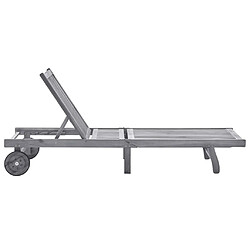 Helloshop26 Chaise longue acacia - Gris