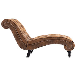 Acheter vidaXL Chaise longue similicuir daim - Marron