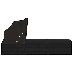 Helloshop26 Chaise longue avec auvent - Noir