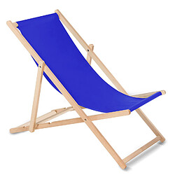 Greenblue Chaise longue pliante bois - Bleu foncé
