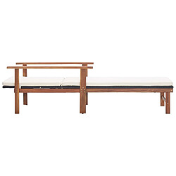 Helloshop26 Chaise longue avec coussin - Noir