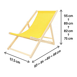 Acheter Habitat Et Jardin Lot de 2 transats en bois [ ]Chilienne[ ] - 107 x 56.5 x 81 cm - Jaune