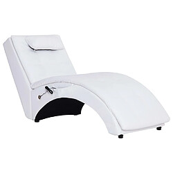 vidaXL Chaise longue de massage Similicuir - Blanc
