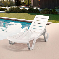 Beach and garden design Chaise longue piscine lot de 18 - Blanc