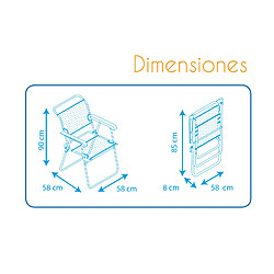 Solenny chaise longue Marinera - Bleu pas cher