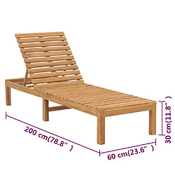 vidaXL Chaises longues lot de 2 - Bois de teck solide pas cher
