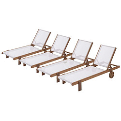 Habitat Et Jardin Bain de soleil en bois exotique Saïgon - Maple - Ecru - Lot de 4