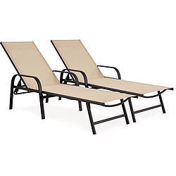 Habitat Et Jardin Lot de 2 bains de soleil Farniente - Beige