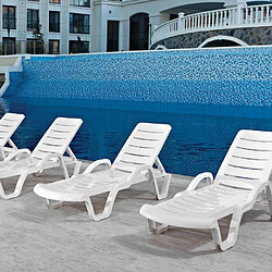 Avis Beach and garden design Chaise longue piscine lot de 18 - Blanc