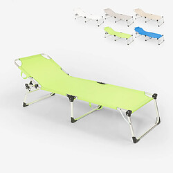 Beach and garden design Chaise longue de plage - Vert foncé Chaise longue de plage - dossier inclinable - structure aluminium - pliable