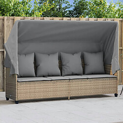 Chaise longue VidaXL avec auvent - Beige