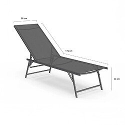 IDMARKET Transats KAILUA - Gris anthracite pas cher