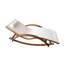 Concept Usine Transat à bascule en bois écru ALCOBA