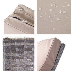 Mendler Chaise longue en résine tressée - Gris