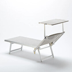 Beach and garden design lot de 4 transats - Gris pas cher