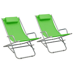 vidaXL Chaises à bascule (lot de 2) - Vert