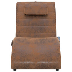 Avis VidaXL Chaise Longue Massage Marron Similicuir