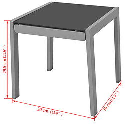 Helloshop26 Lot de 2 chaises longues avec table - Noir pas cher