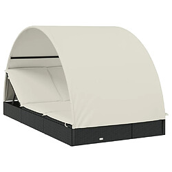 VIDAXL Lit de bronzage rond - Noir