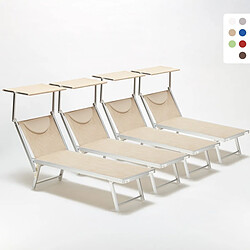 Beach and Garden Design Bain de Soleil Santorini - Lot de 4 - Beige