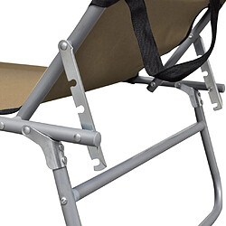 Helloshop26 Chaise longue pliable - Taupe pas cher