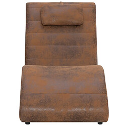 Avis vidaXL Chaise longue avec oreiller - Marron