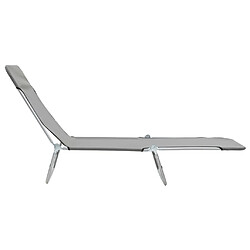 Chaises longues pliables Helloshop26 - Gris pas cher