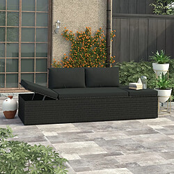 vidaXL Chaise longue - Résine noire