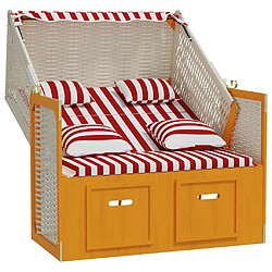 Acheter vidaXL Strandkorb avec coussins - Résine tressée et bois