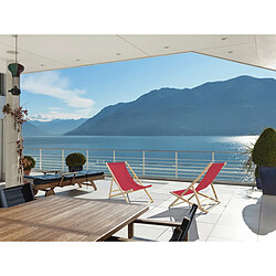 Habitat Et Jardin Lot de 2 transat en bois Chilienne - 107 x 56.5 x 81 cm - Rouge