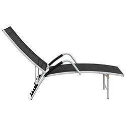Helloshop26 Chaise longue aluminium - Noir