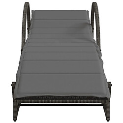 Acheter vidaXL Chaise longue Résine tressée - Gris