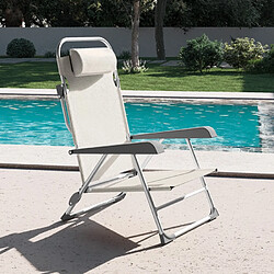 Beach And Garden Design Beach and Garden Gargano - Chaise transat pliante - Gris