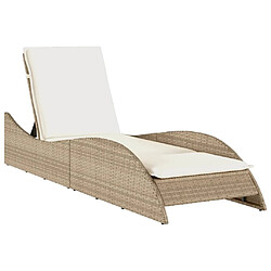 vidaXL Chaise longue en résine tressée