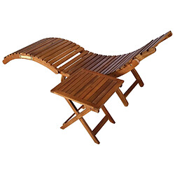 Avis Helloshop26 Transat en bois d'acacia - Marron