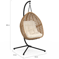 Acheter Idmarket MARKET Fauteuil lune suspendu rotin