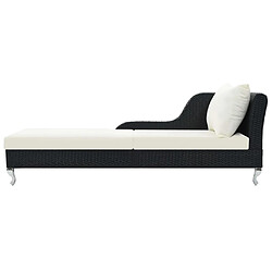 Helloshop26 Chaise longue bain de soleil - Noir