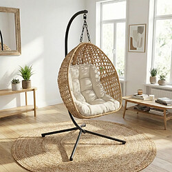 Avis Idmarket MARKET Fauteuil lune suspendu rotin
