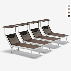 Beach and garden design Santorini bain de soleil - Marron