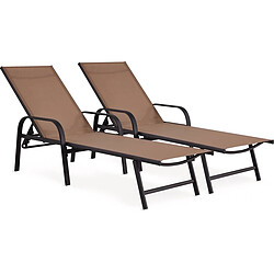 HABITAT ET JARDIN Lot de 2 Bains de Soleil Farniente Métal