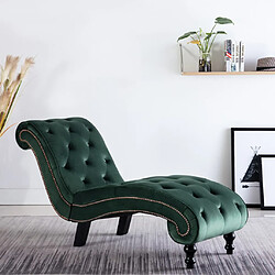 vidaXL Chaise longue - Velours Vert