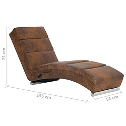 VidaXL Chaise Longue Massage pas cher