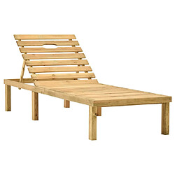 VIDAXL Chaise longue bois imprégné - Pin