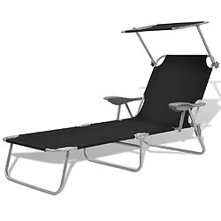 vidaXL Chaise longue - Noir