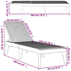 vidaXL Chaise longue - Blanc pas cher