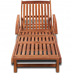 Helloshop26 Transat bois d'acacia avec roulettes - Bois