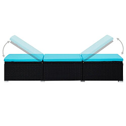 Helloshop26 Transat résine avec table - Noir pas cher
